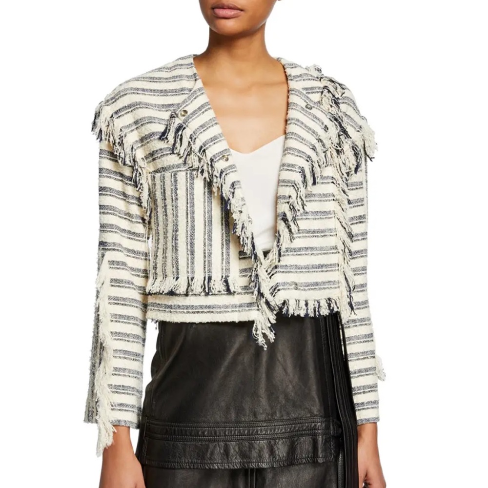 3.1 Phillip Lim size 4 Cropped fringe jacket